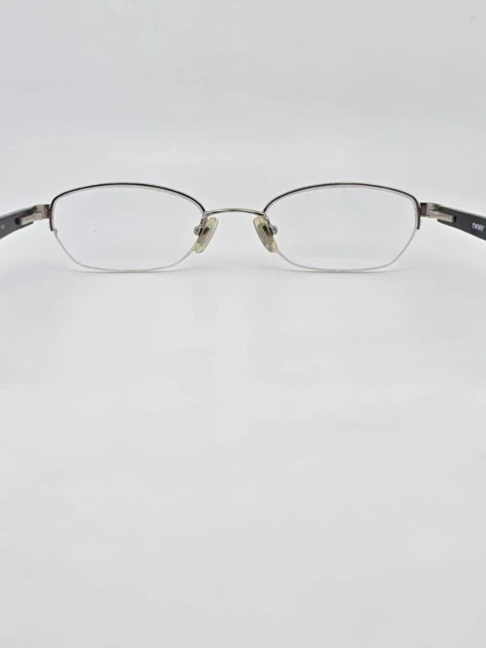 DKNY DY5514 1002 Silver Black Semi Rimless Eyeglasses Frame w/ Case 49-19-130